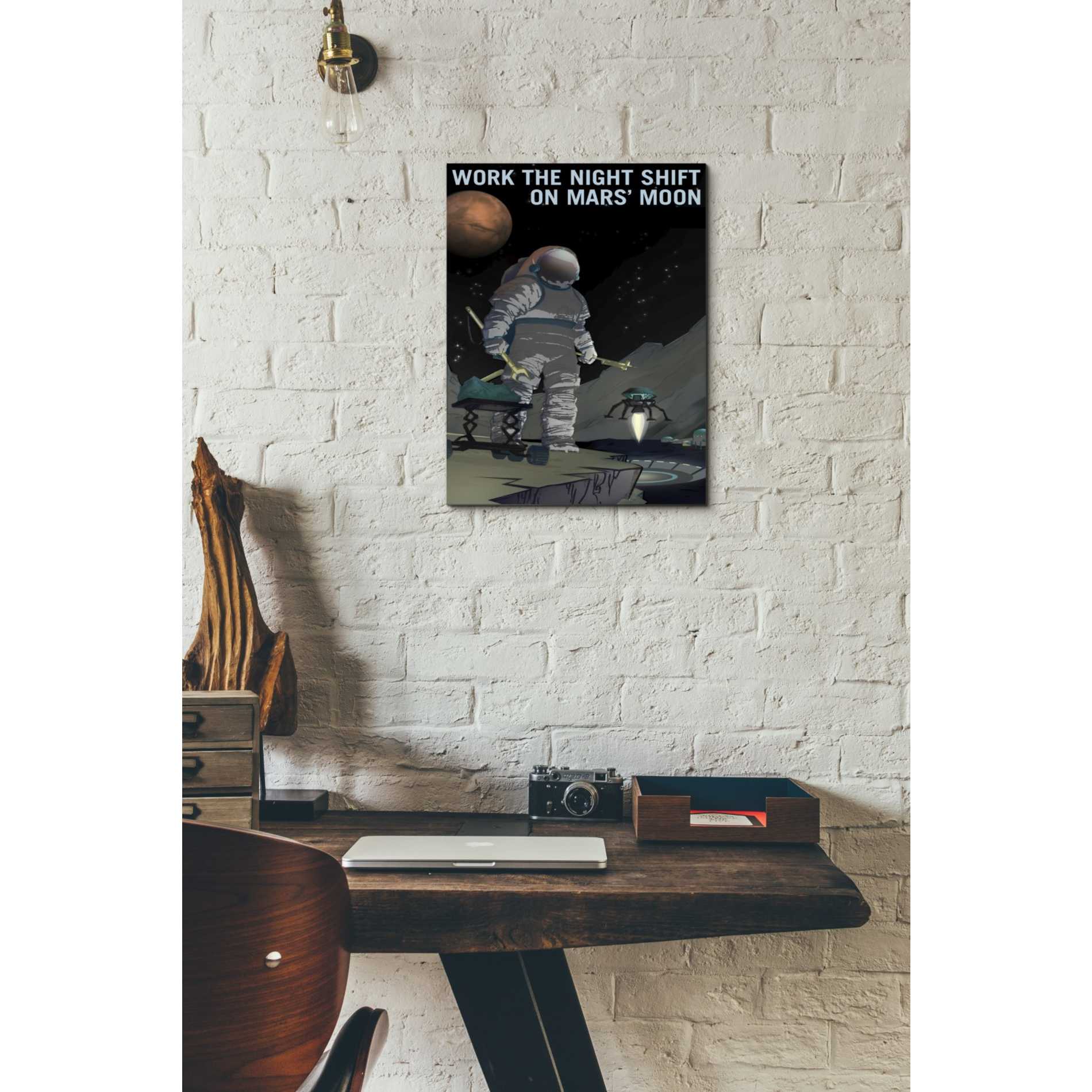 'Mars Explorer Series: Work The Night Shift" Space Canvas Wall Art,12 x 18