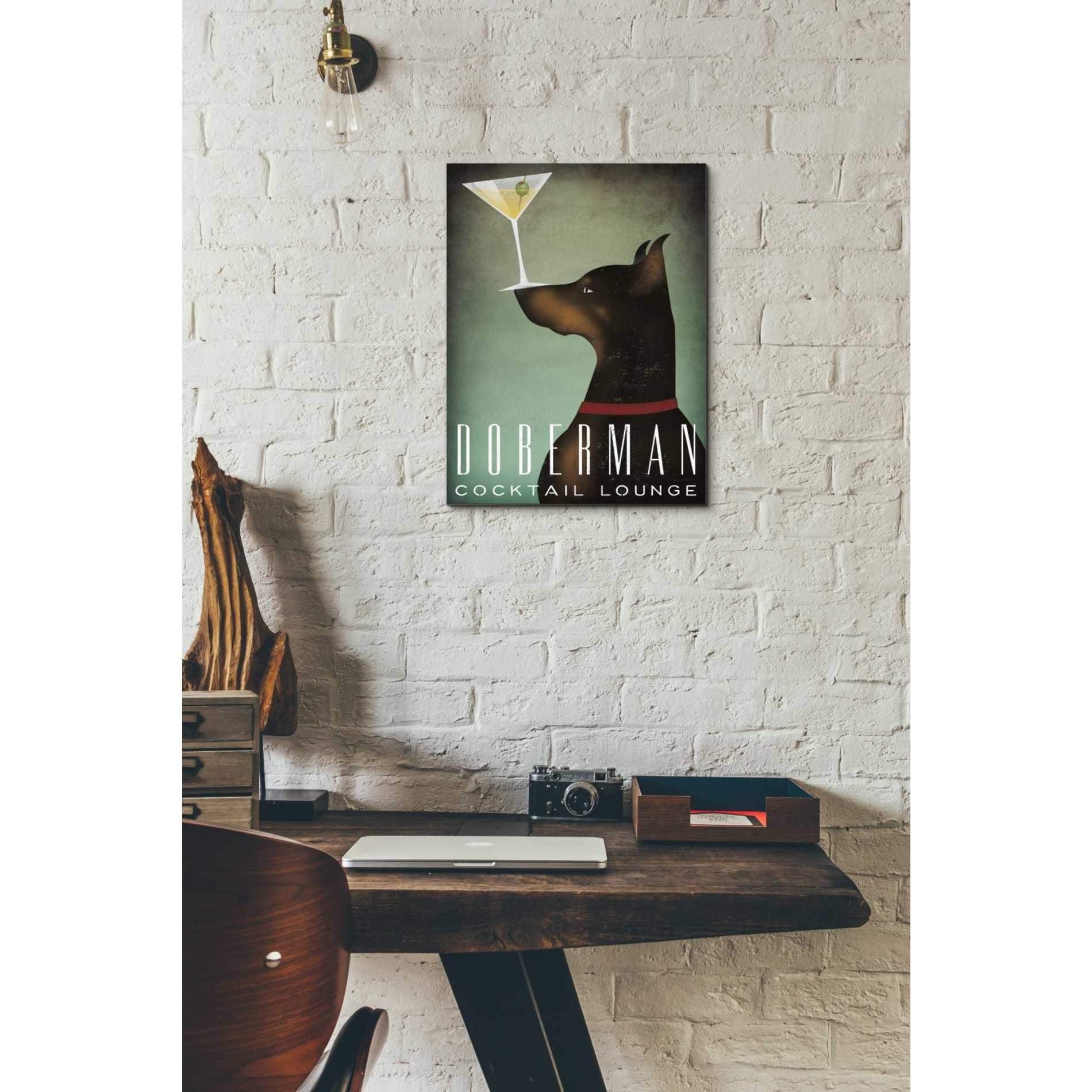 'Doberman Martini' by Ryan Fowler, Canvas Wall Art,12 x 18