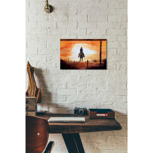 'Sunset Rider' by Oscar Alvarez Pardo, Canvas Wall Art,18 x 12