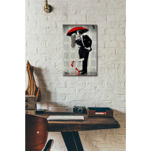 'The Kissing Rain' by Loui Jover, Canvas Wall Art,12 x 18