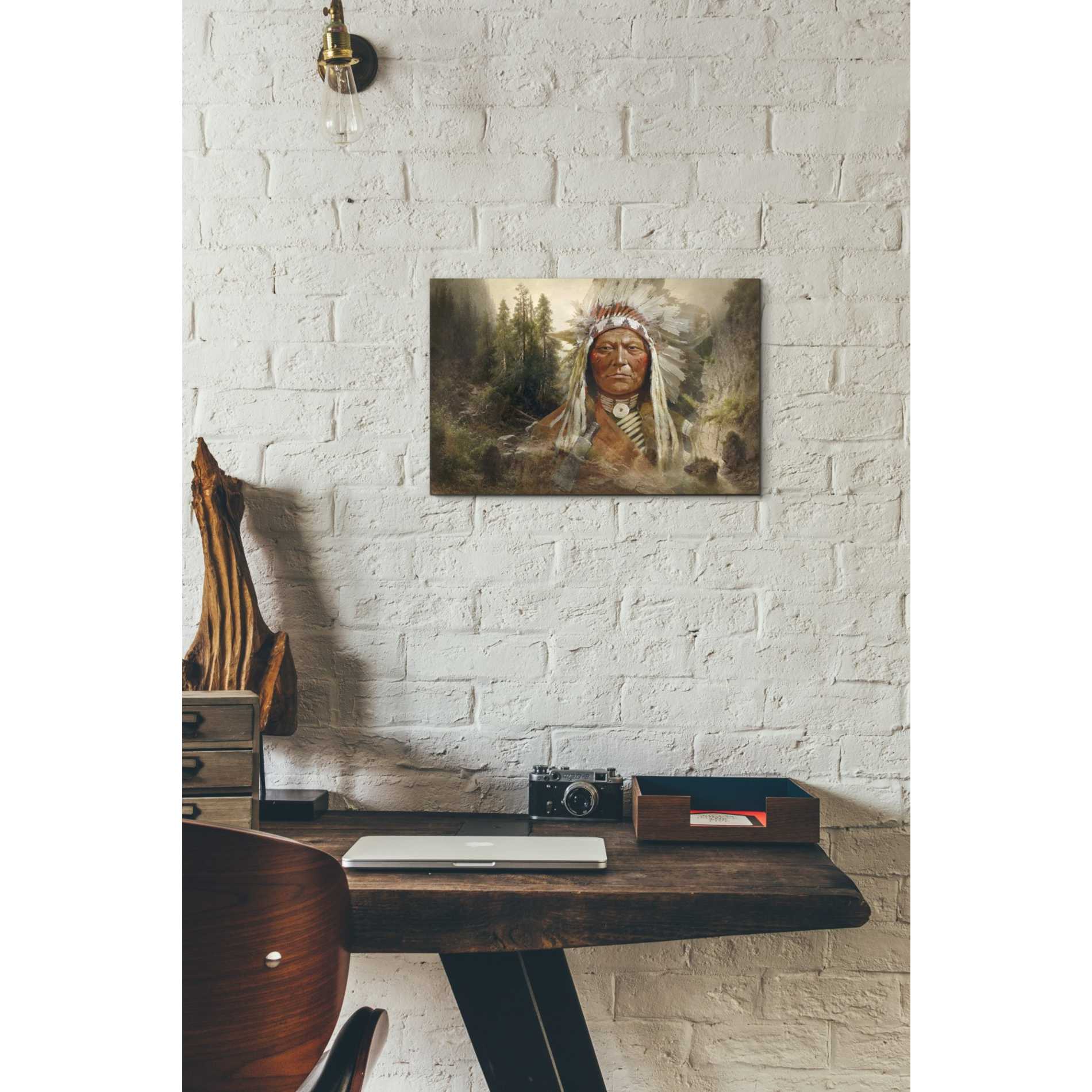 'Sitting Bull' by Steve Hunziker, Canvas Wall Art,18 x 12