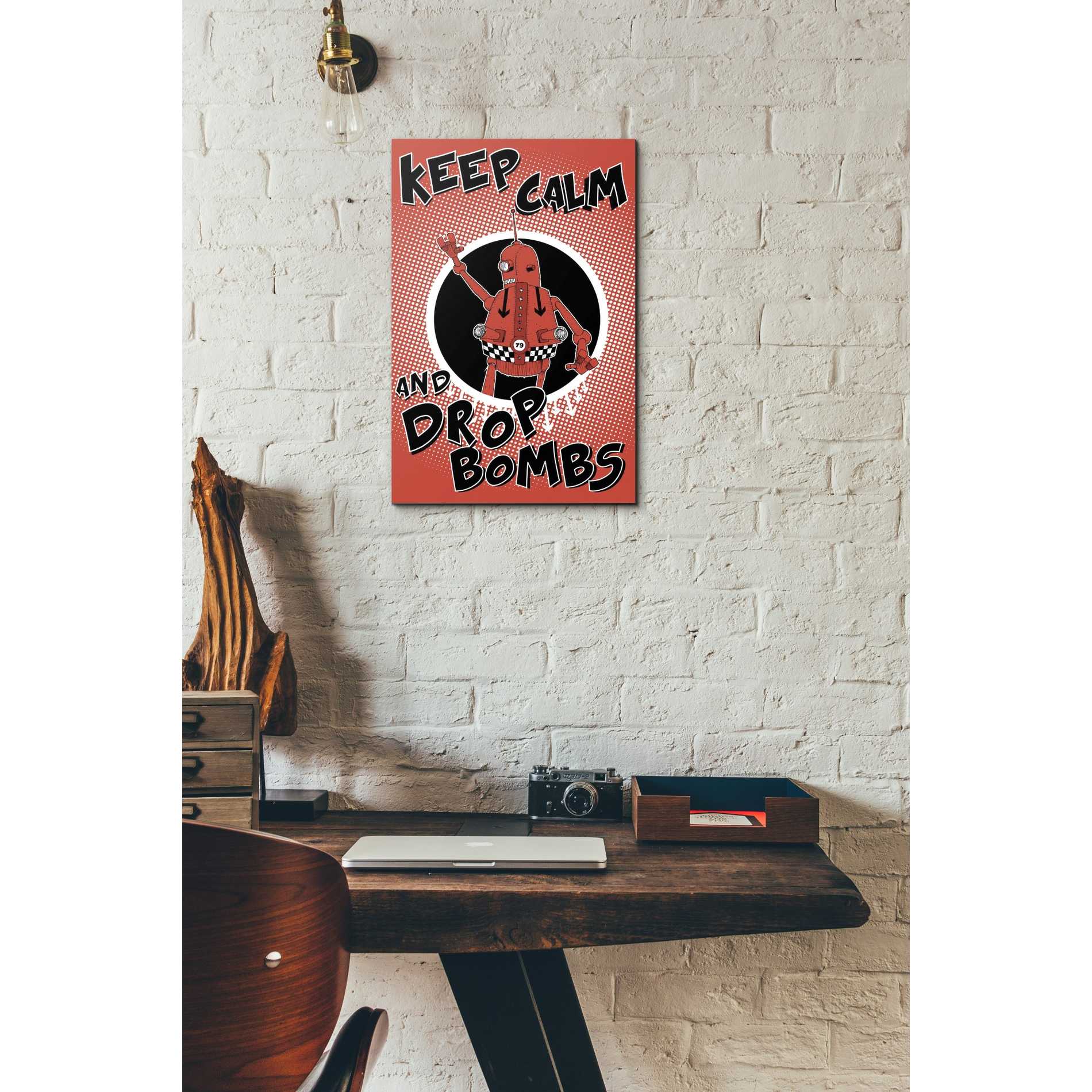'Keep Calm and Drop Bombs' by Craig Snodgrass, Canvas Wall Art,12 x 18