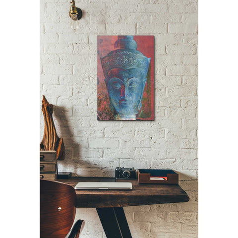 Image of 'Blue Buddha Head' by Elena Ray Canvas Wall Art,12 x 18