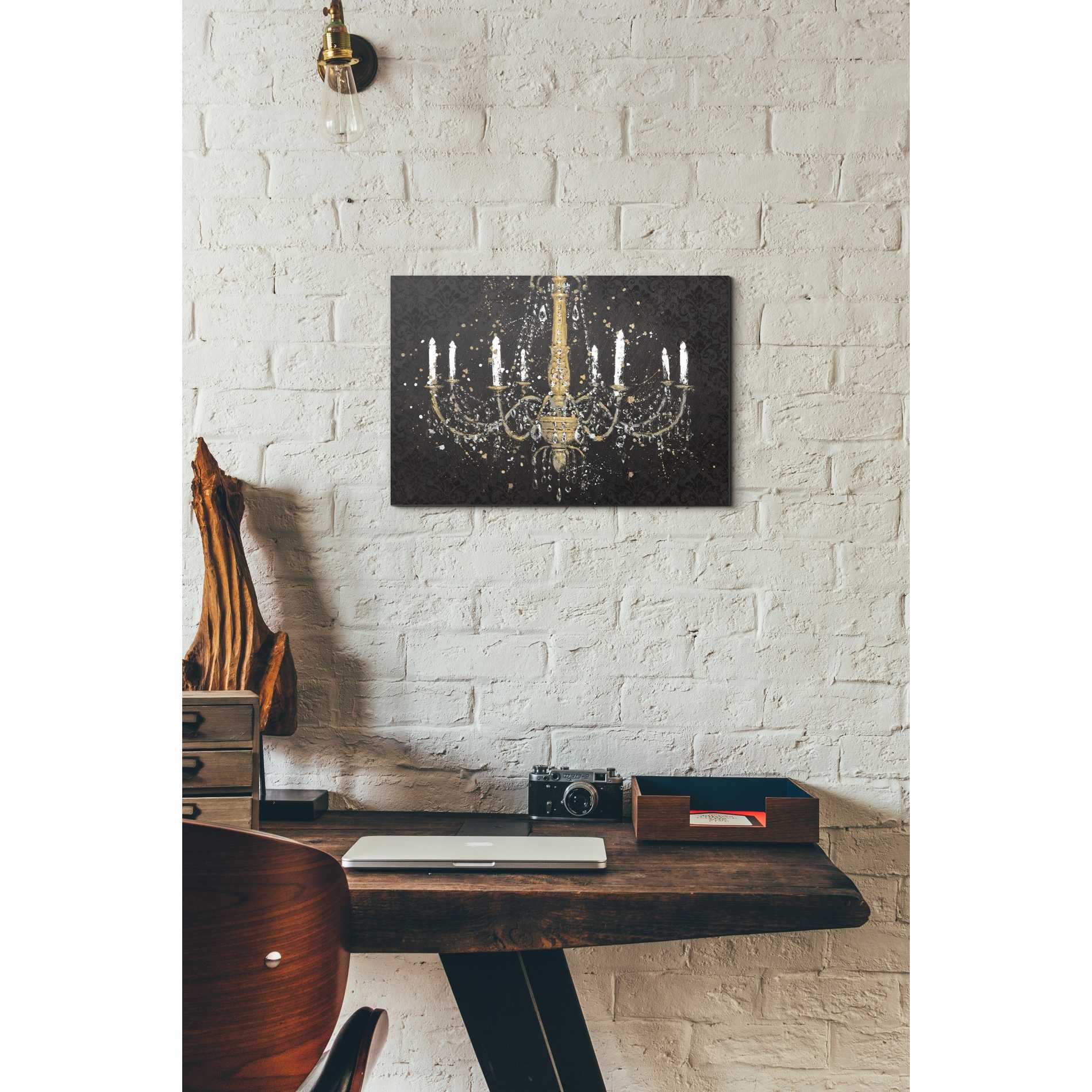 'Grand Chandelier Black I' by James Wiens, Canvas Wall Art,12 x 18