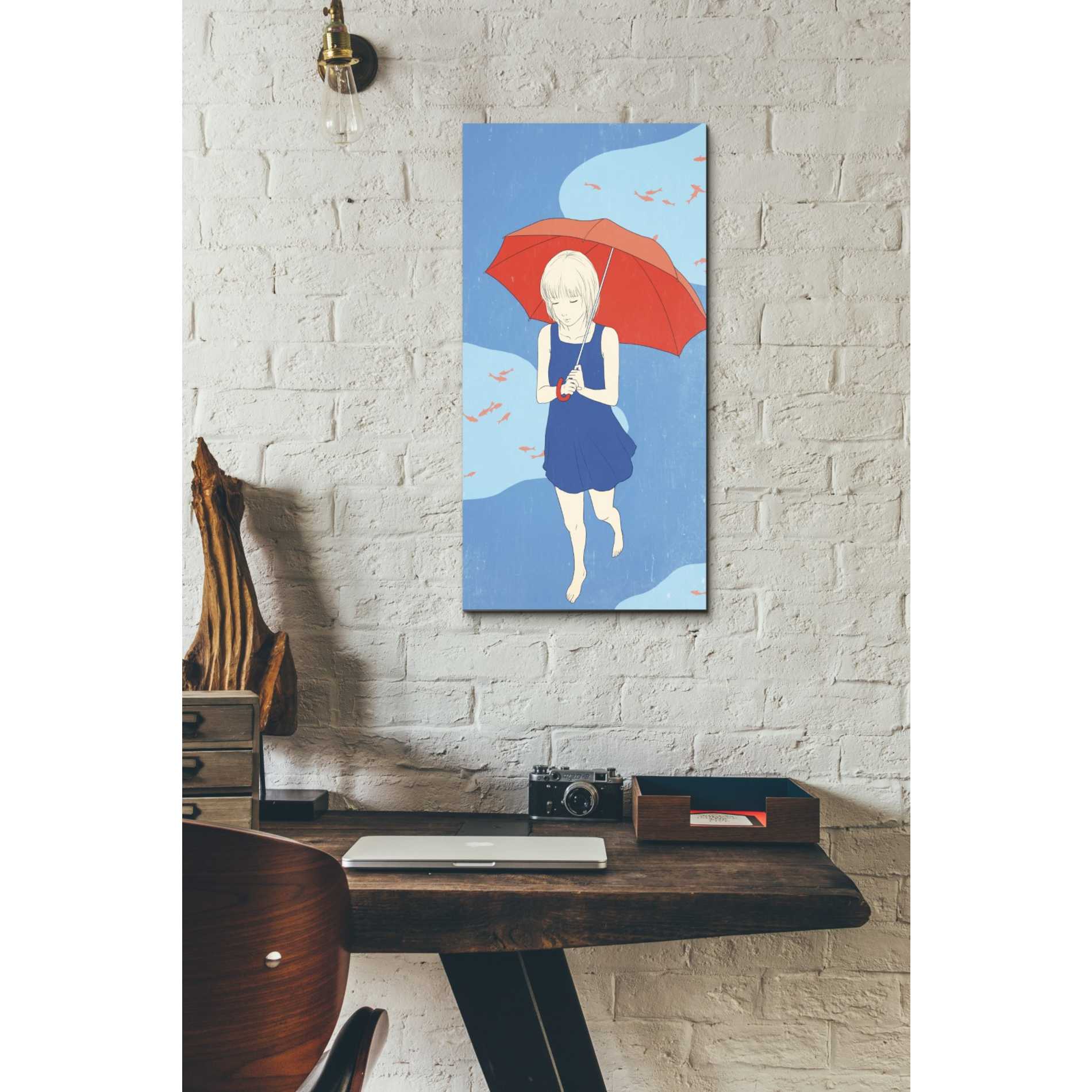 'Afternoon Fish' by Sai Tamiya, Canvas Wall Art,12 x 24