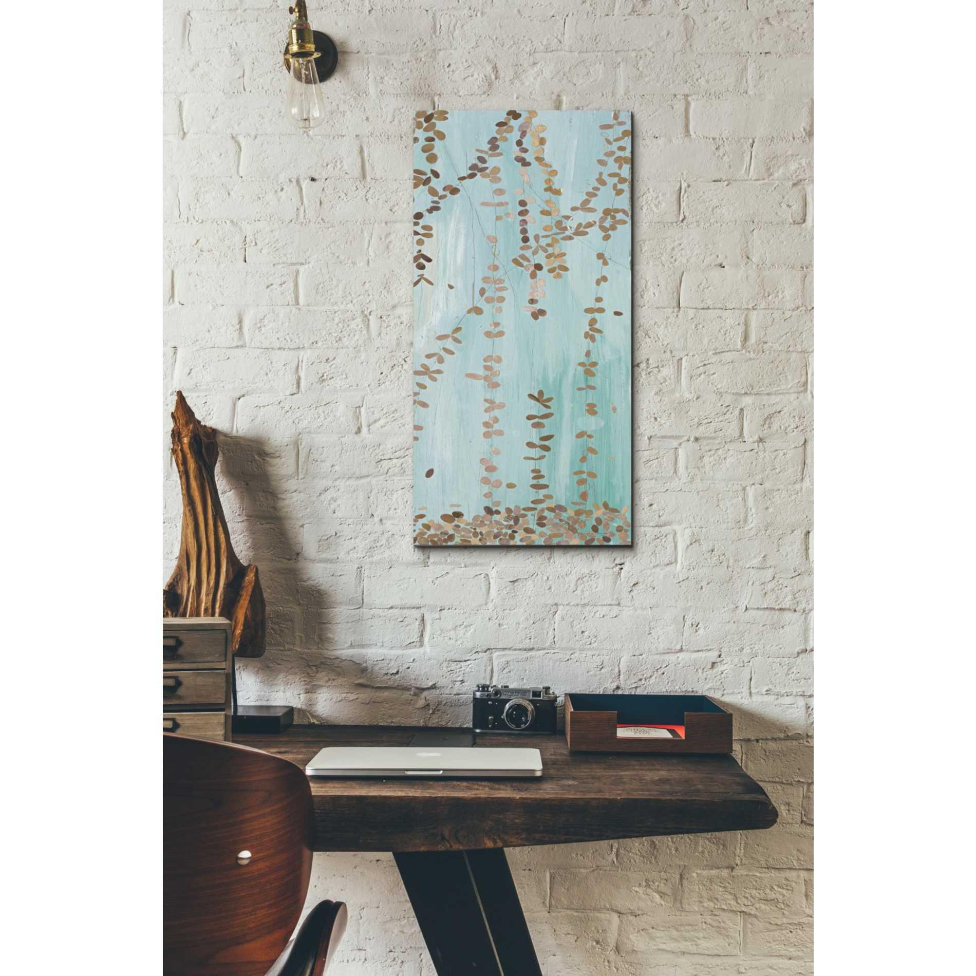 'Trailing Vines II Blue' by Candra Boggs, Canvas Wall Art,12 x 24