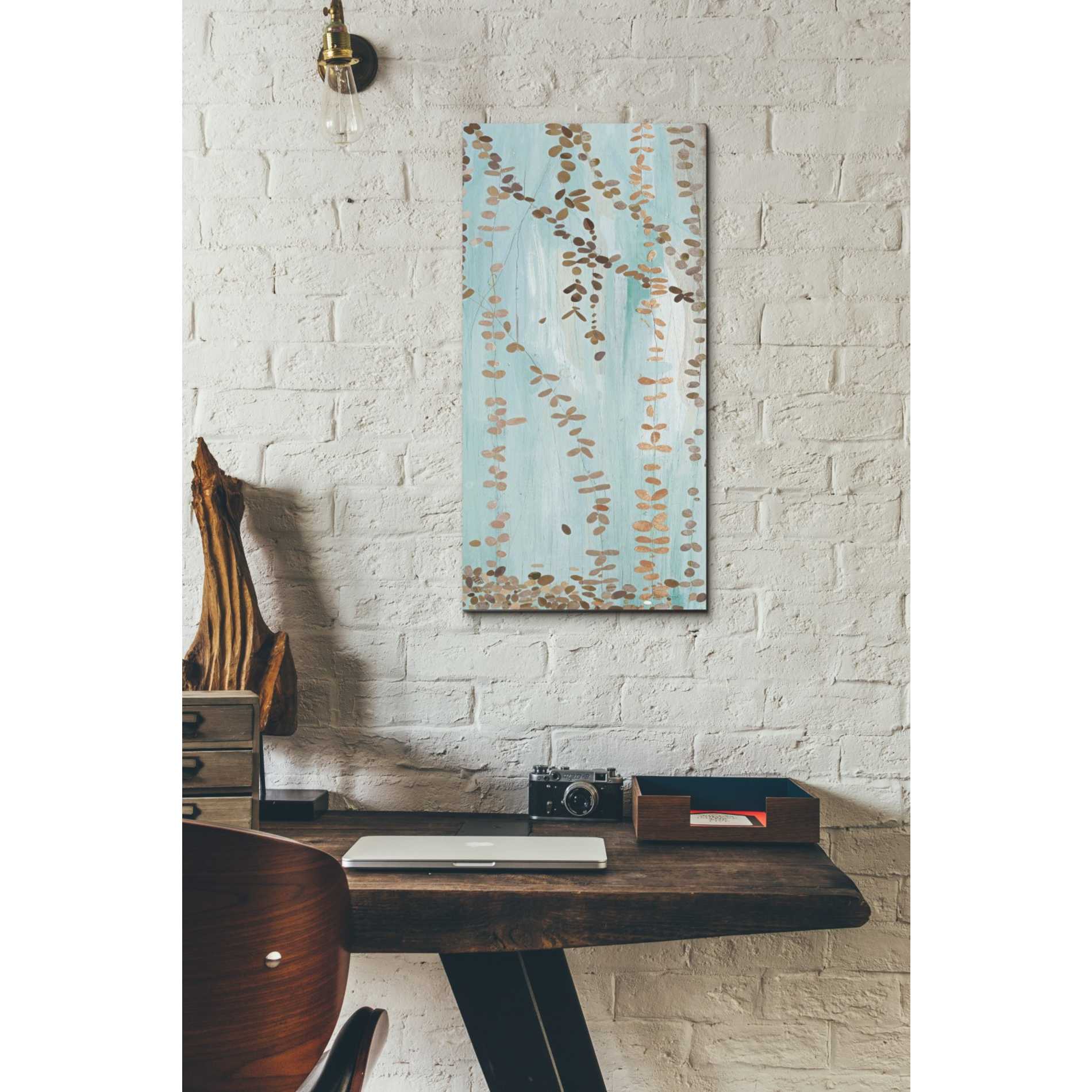 'Trailing Vines III Blue' by Candra Boggs, Canvas Wall Art,12 x 24