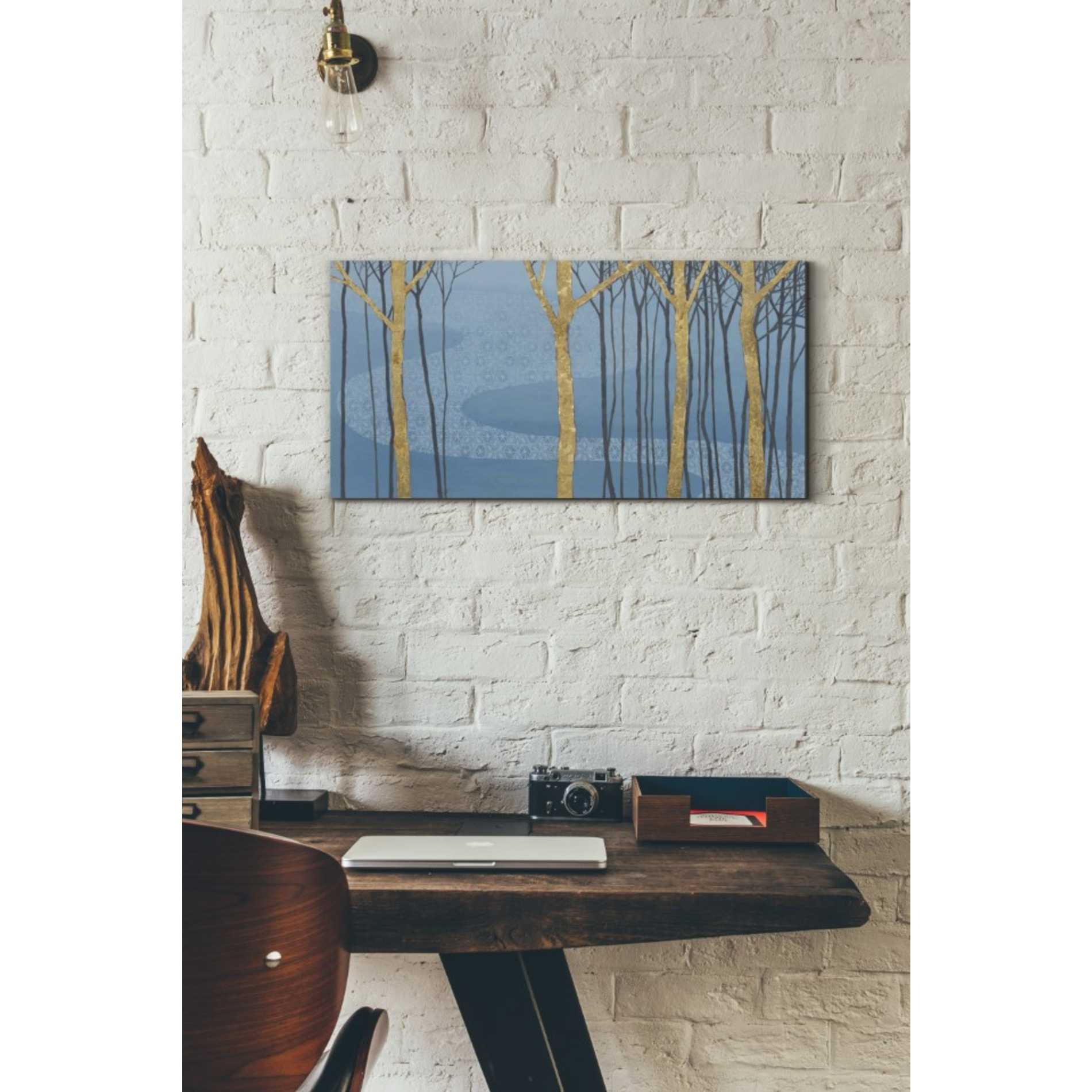 'Katonah Gold' by Kathrine Lovell, Canvas Wall Art,24 x 12