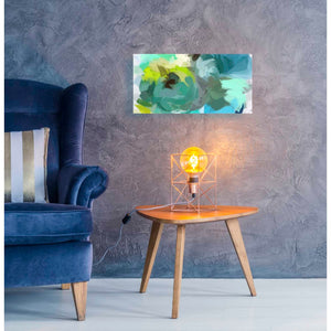 'The Shades of Green Abstract 2' by Irena Orlov, Canvas Wall Art,24 x 12