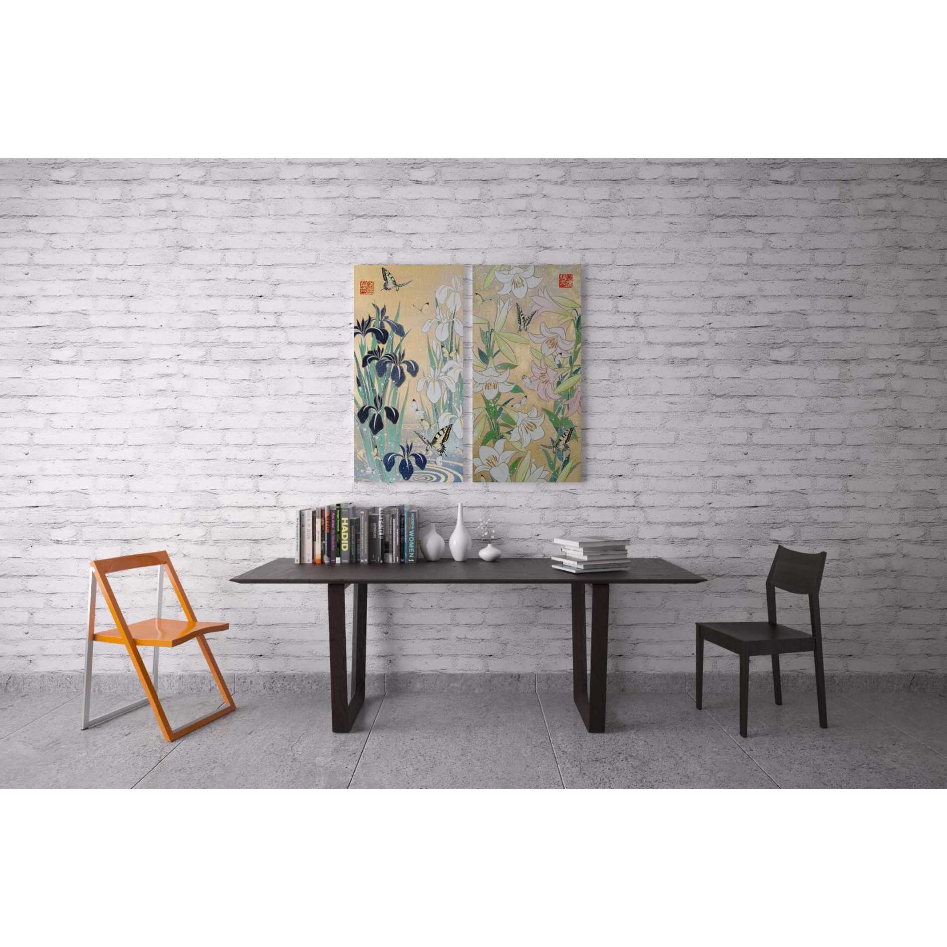 'Iris and Butterfly' by Zigen Tanabe, Giclee Canvas Wall Art