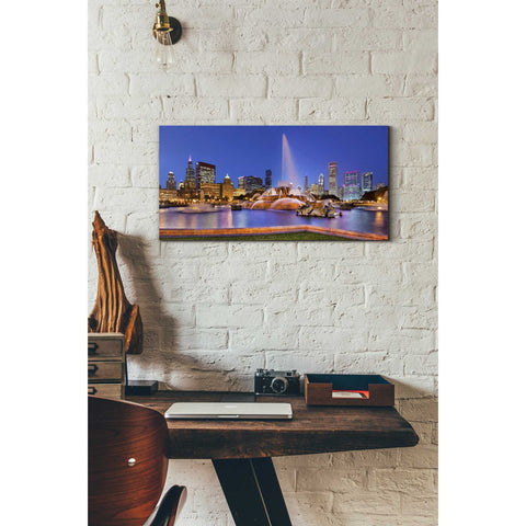 Image of 'Buckingham Fountain Pano,' Canvas Wall Art,12 x 24