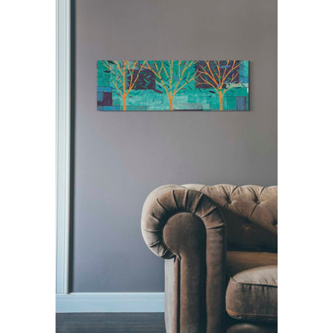 Image of 'Watercolor Forest III Peacock' by Veronique Charron, Canvas Wall Art,12 x 36