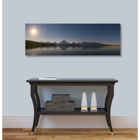Image of 'Jackson Lake Moon' by Darren White, Canvas Wall Art,12 x 36