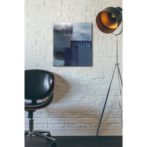 'Blue Abstract I' by Linda Woods, Canvas Wall Art,16 x 18
