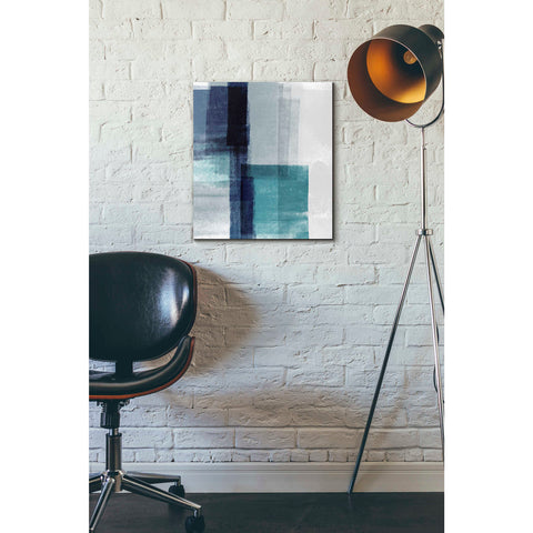 Image of 'Blue Abstract V' by Linda Woods, Canvas Wall Art,16 x 18