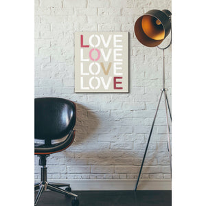 'Love Stencil' by Linda Woods, Canvas Wall Art,16 x 18