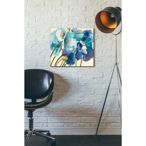 Image of 'Le Pavots Bleu' by Shirley Novak, Canvas Wall Art,18 x 16