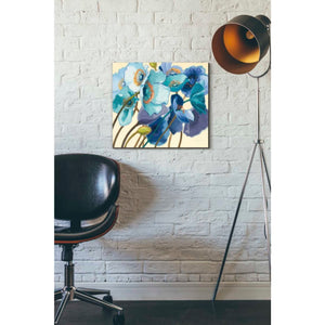 'Le Pavots Bleu' by Shirley Novak, Canvas Wall Art,18 x 16