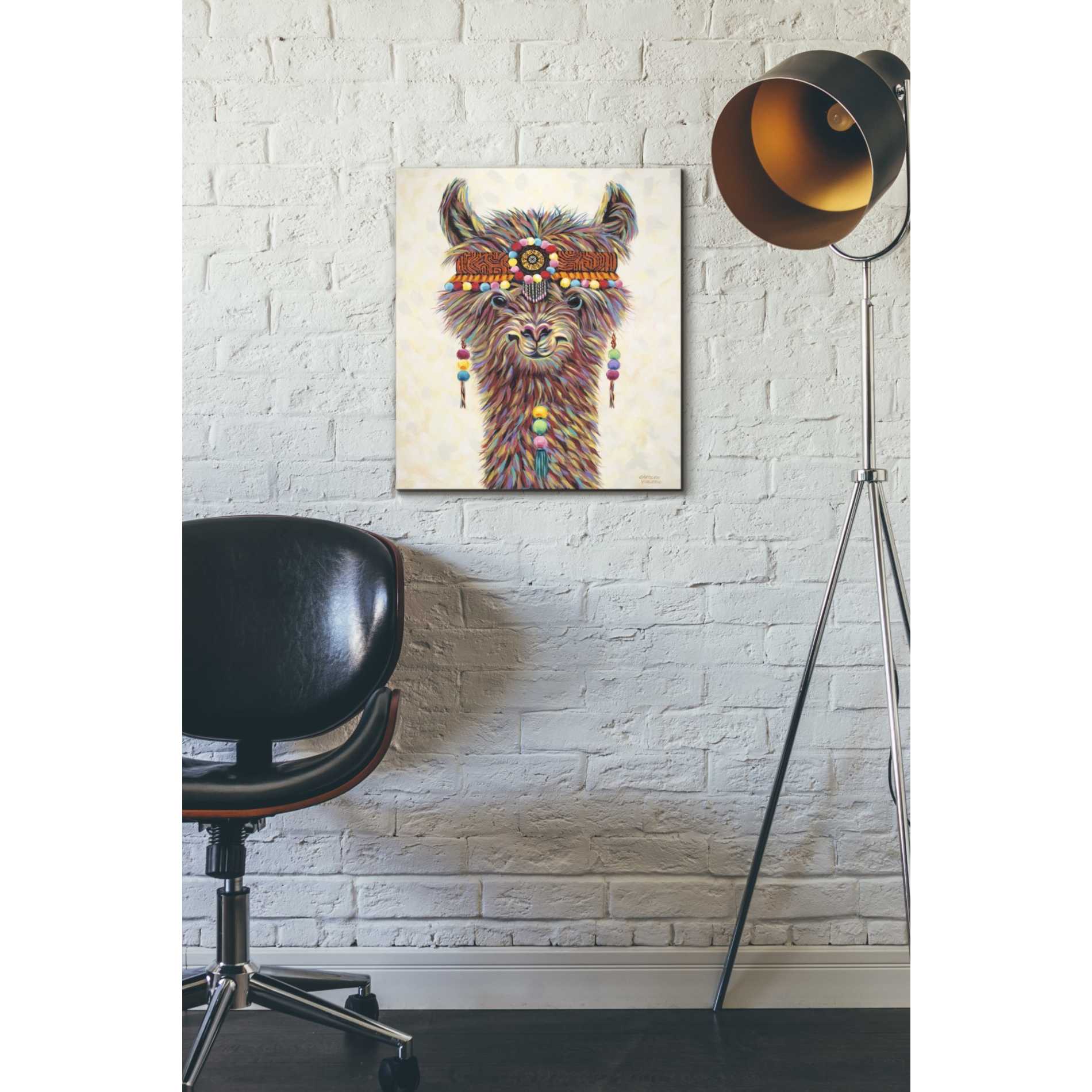 'Hippie Llama II' by Carolee Vitaletti Canvas Wall Art,16 x 18