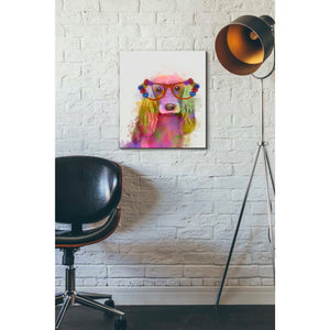 'Rainbow Splash Cocker Spaniel, Portrait' by Fab Funky Giclee Canvas Wall Art