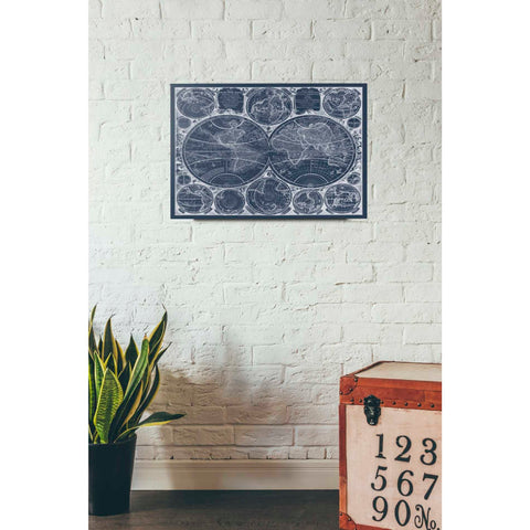 Image of 'World Globes Blueprint' by Vision Studio Giclee Canvas Wall Art