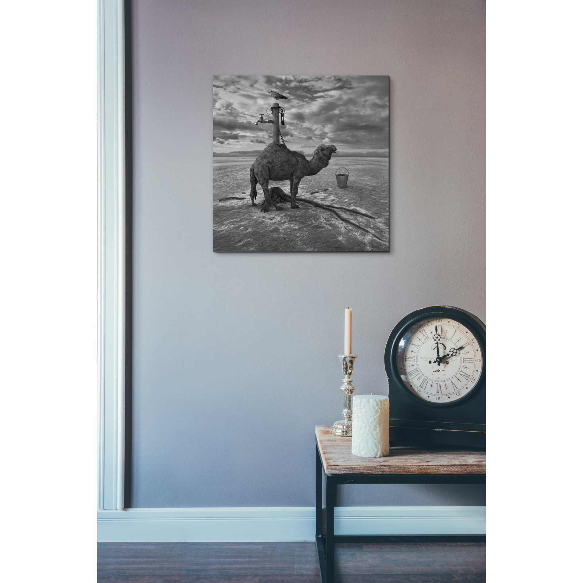 'Watering Place' by Dariusz Klimczak, Canvas Wall Art,18 x 18