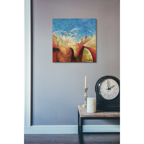 Image of 'The Kiss' by Samedin Asllani, Canvas Wall Art,18 x 18
