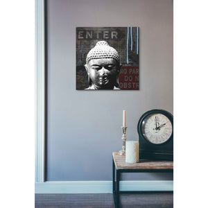 'Urban Buddha IV' by Linda Woods, Canvas Wall Art,18 x 18
