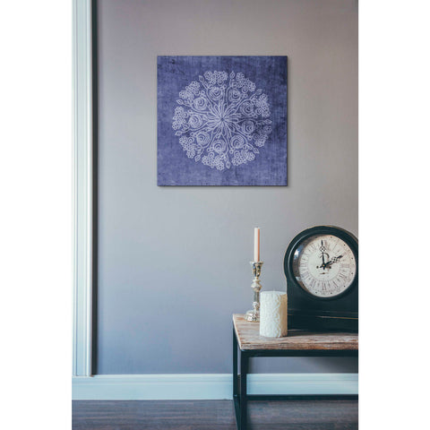 Image of 'Indigo Mandala 2' by Linda Woods, Canvas Wall Art,18 x 18