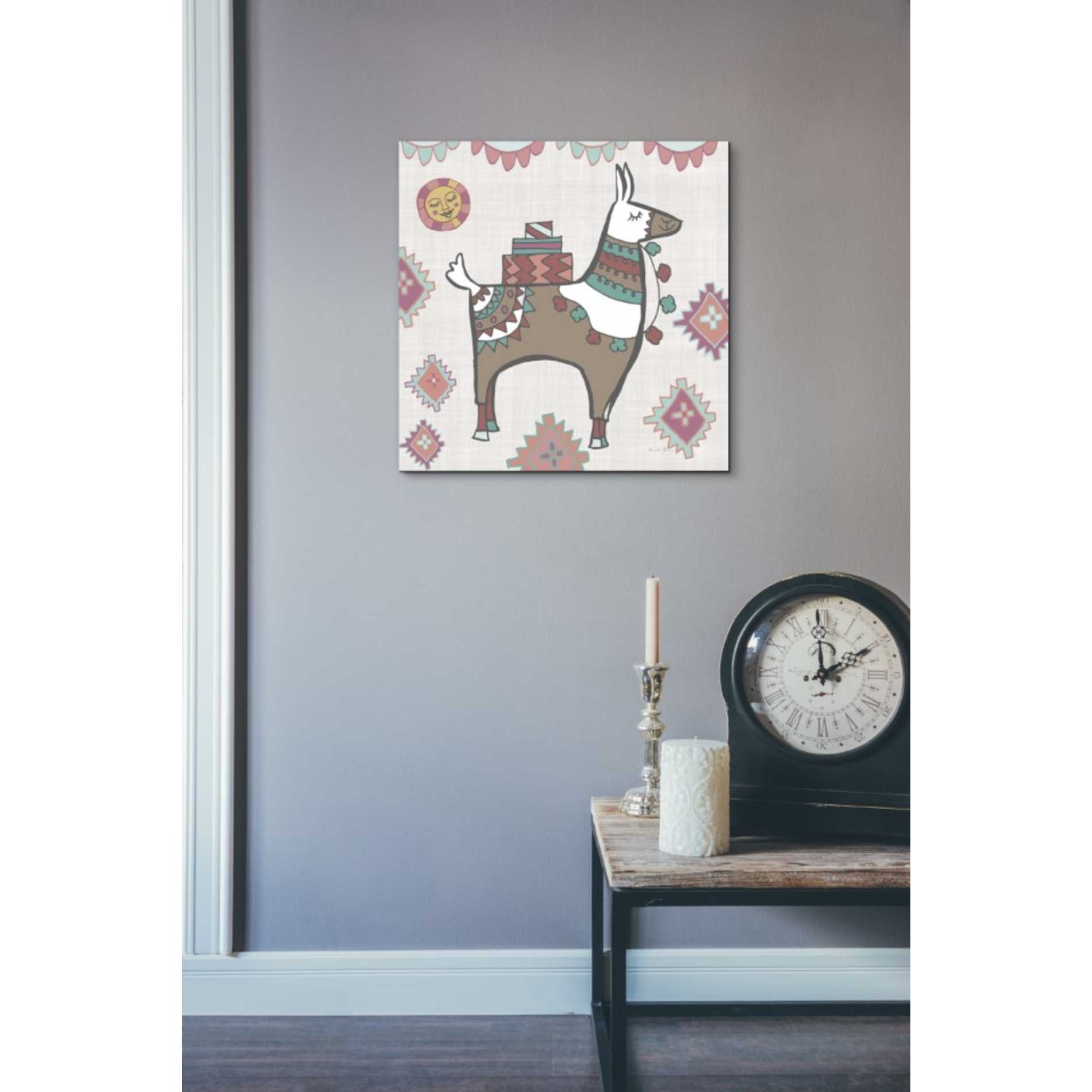 'Playful Llamas I' by Farida Zaman, Canvas Wall Art,18 x 18