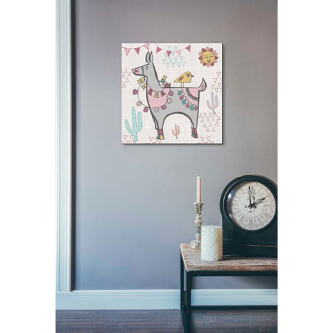 Image of 'Playful Llamas II' by Farida Zaman, Canvas Wall Art,18 x 18