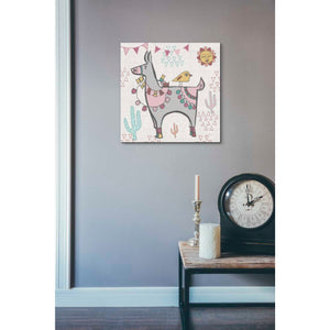 'Playful Llamas II' by Farida Zaman, Canvas Wall Art,18 x 18