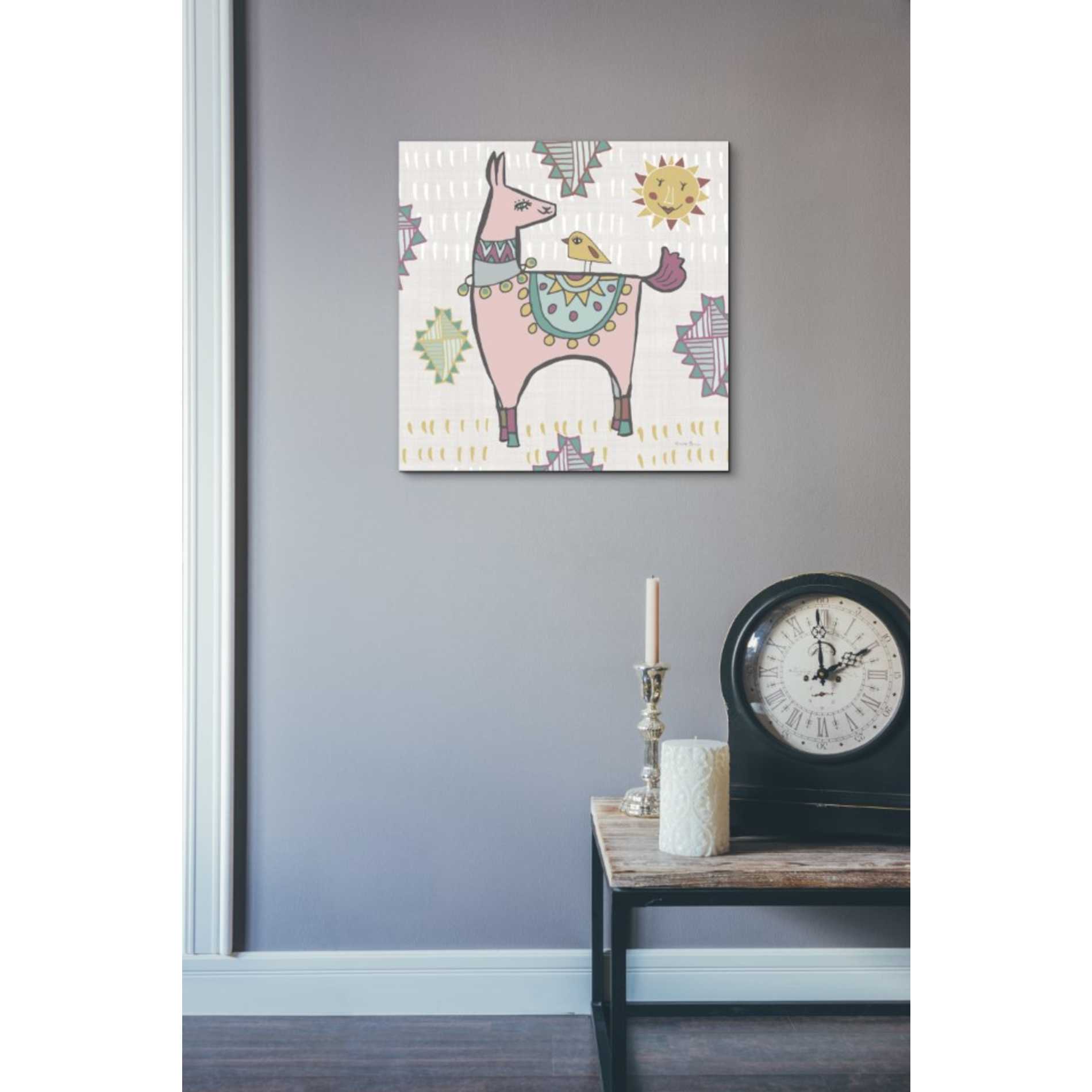 'Playful Llamas III' by Farida Zaman, Canvas Wall Art,18 x 18