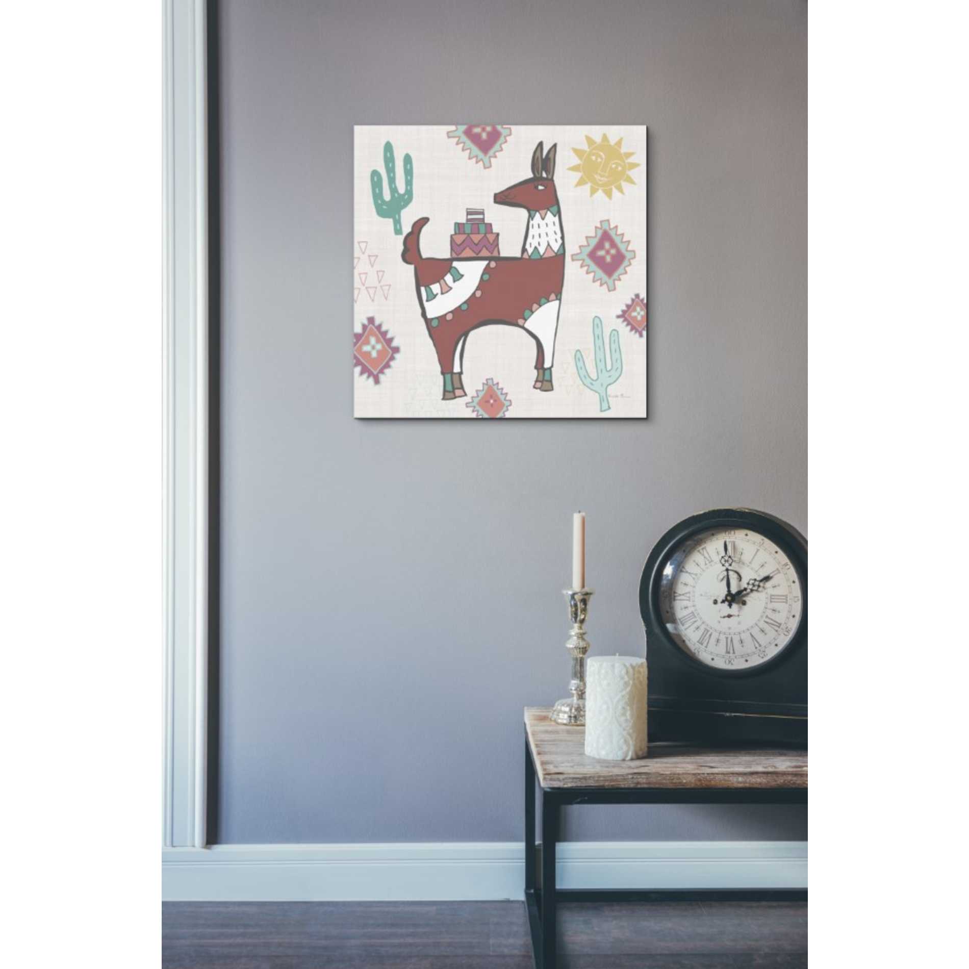 'Playful Llamas IV' by Farida Zaman, Canvas Wall Art,18 x 18