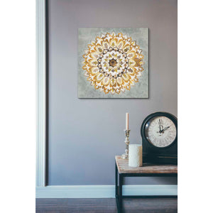 'Mandala Delight II Yellow Grey' by Danhui Nai, Canvas Wall Art,18 x 18