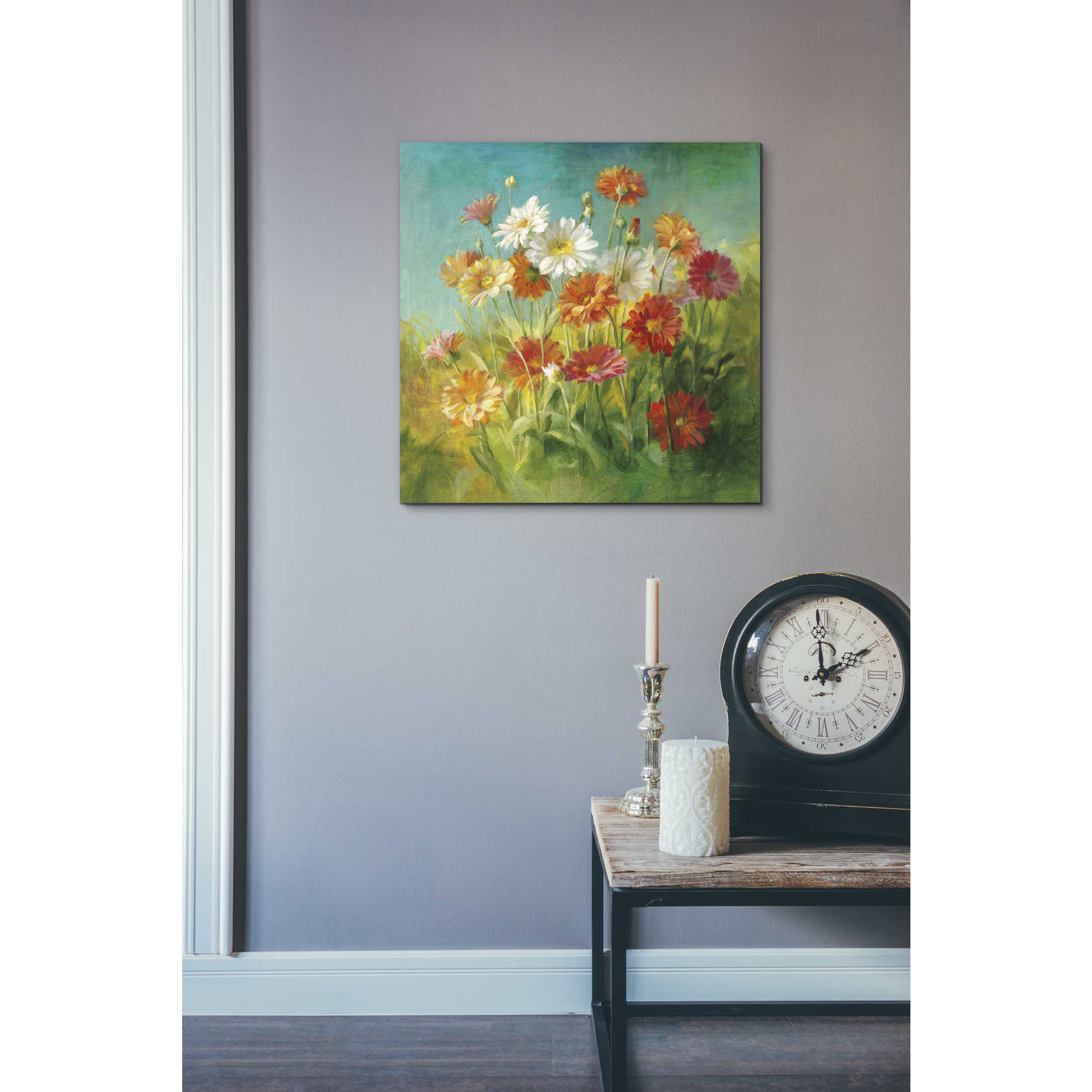 'Painted Daisies' by Danhui Nai, Canvas Wall Art,18 x 18