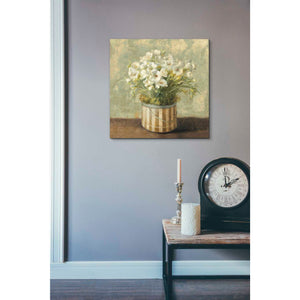 'Hatbox Freesia' by Danhui Nai, Canvas Wall Art,18 x 18