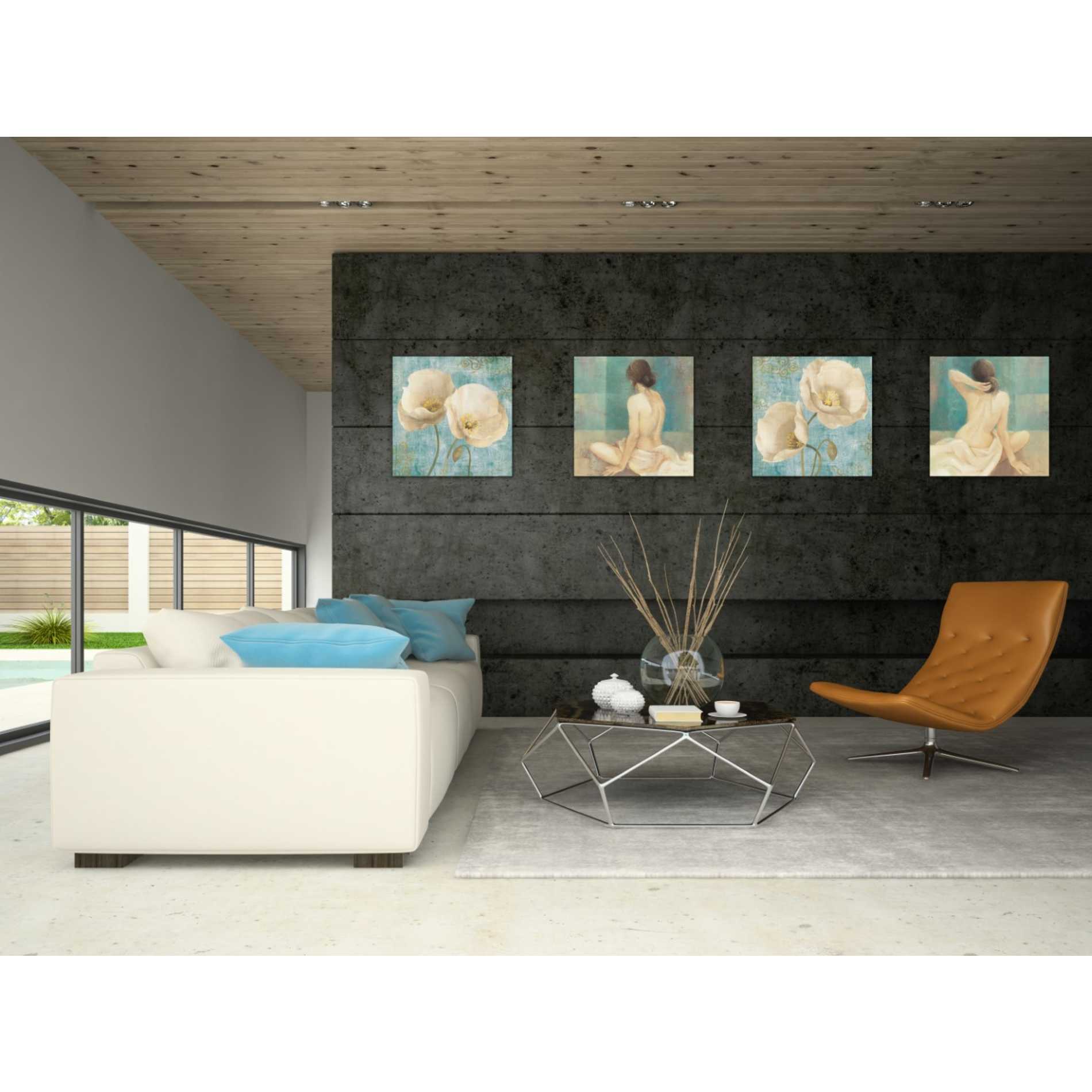 'Rich Poppies on Paisley' by Albena Hristova, Canvas Wall Art,18 x 18