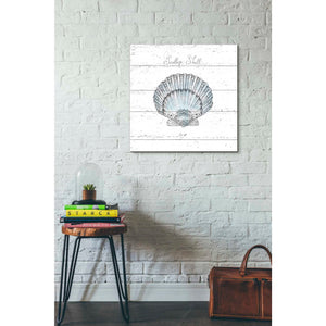'Aqua Underwater Life VIII Shiplap' by Daphne Brissonet, Canvas Wall Art,18 x 18