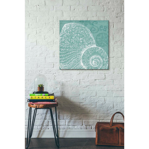 Image of 'Aqua Treasure IV' by Daphne Brissonet, Canvas Wall Art,18 x 18