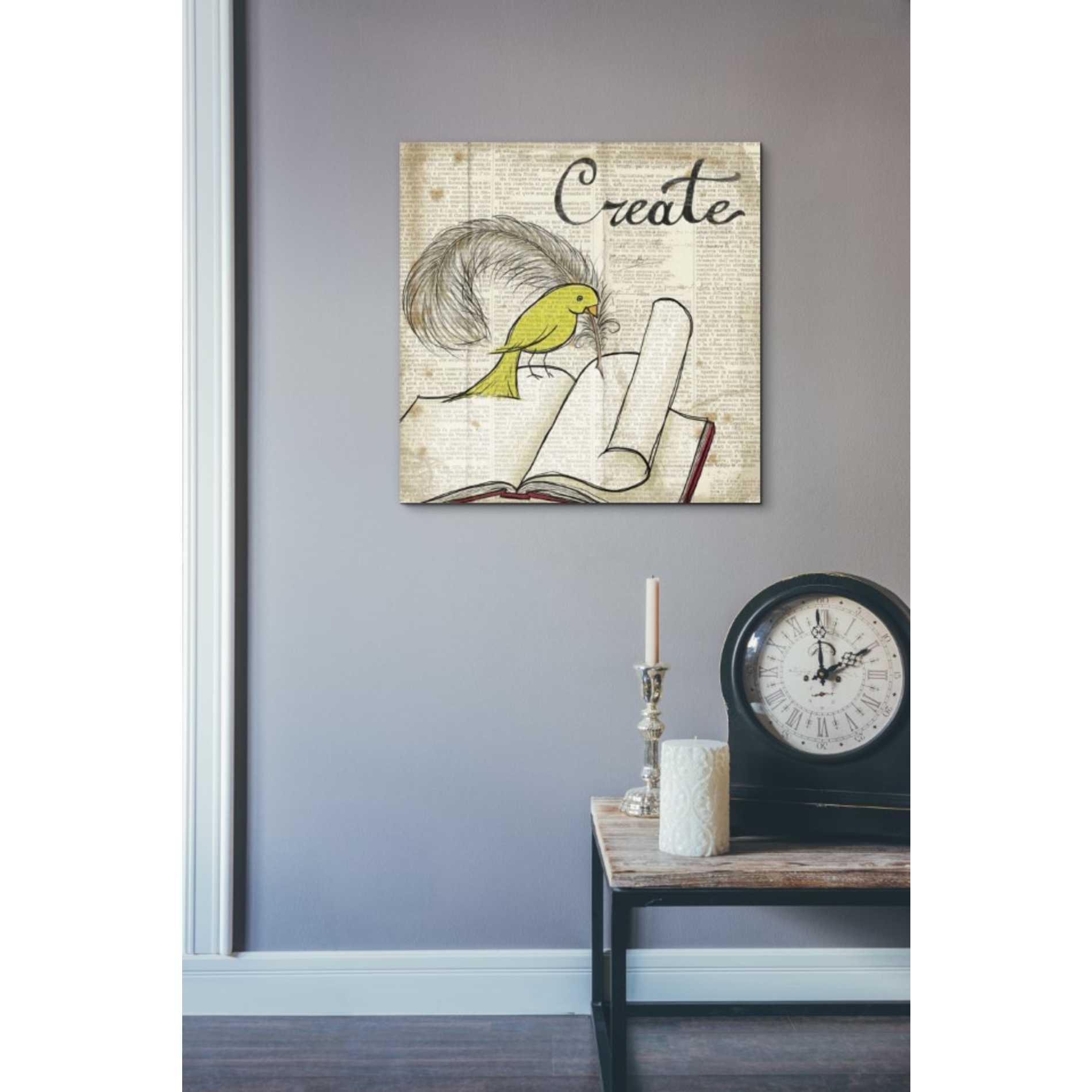 'Bird Inspiration Create' by Elyse DeNeige, Canvas Wall Art,18 x 18