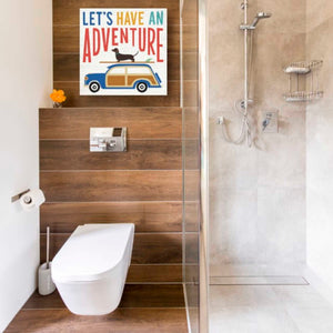 'Beach Bums Woodie' by Michael Mullan, Canvas Wall Art,18 x 18