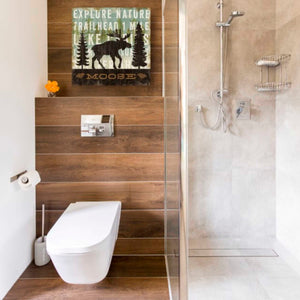 'Simple Living Moose' by Michael Mullan, Canvas Wall Art,18 x 18
