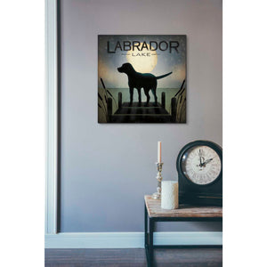 'Moonrise Black Dog - Labrador Lake' by Ryan Fowler, Canvas Wall Art,18 x 18