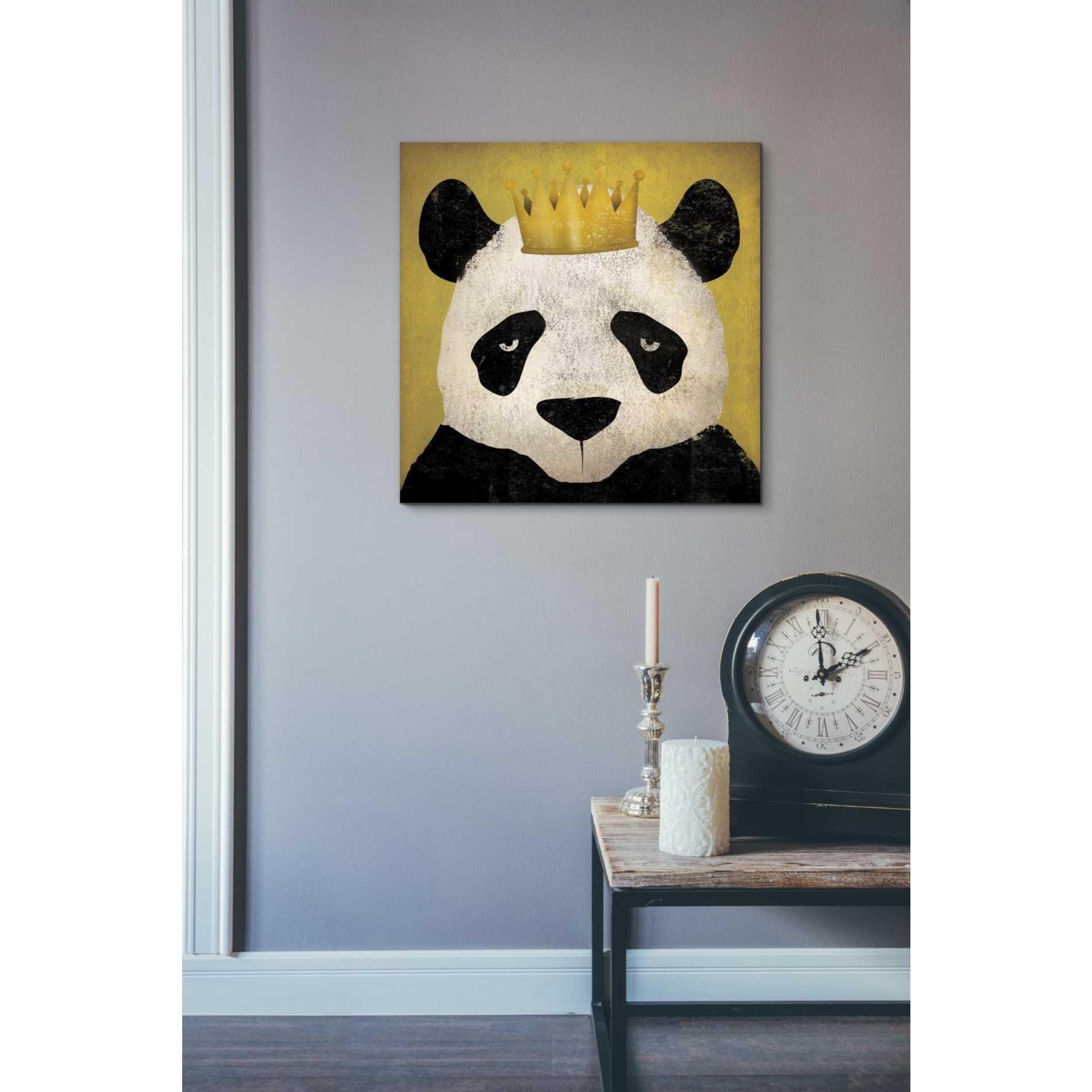 'Panda with Crown' by Ryan Fowler, Canvas Wall Art,18 x 18