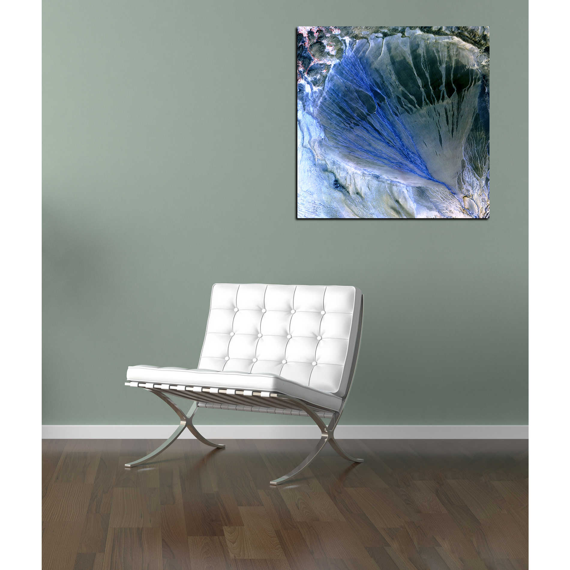 'Earth As Art: Alluvial Fan' Canvas Wall Art,18 x 18