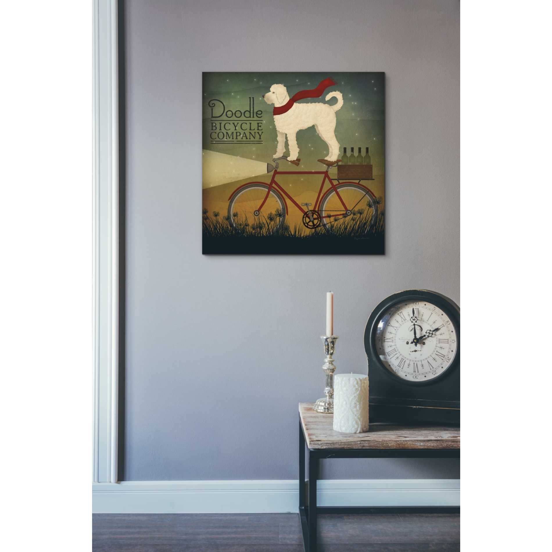 'White Doodle on Bike Summer' by Ryan Fowler, Canvas Wall Art,18 x 18
