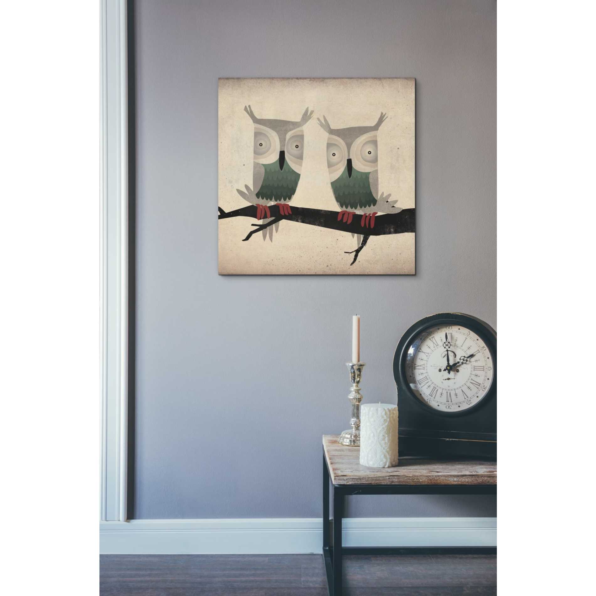 'Tan Owls Square' by Ryan Fowler, Canvas Wall Art,18 x 18