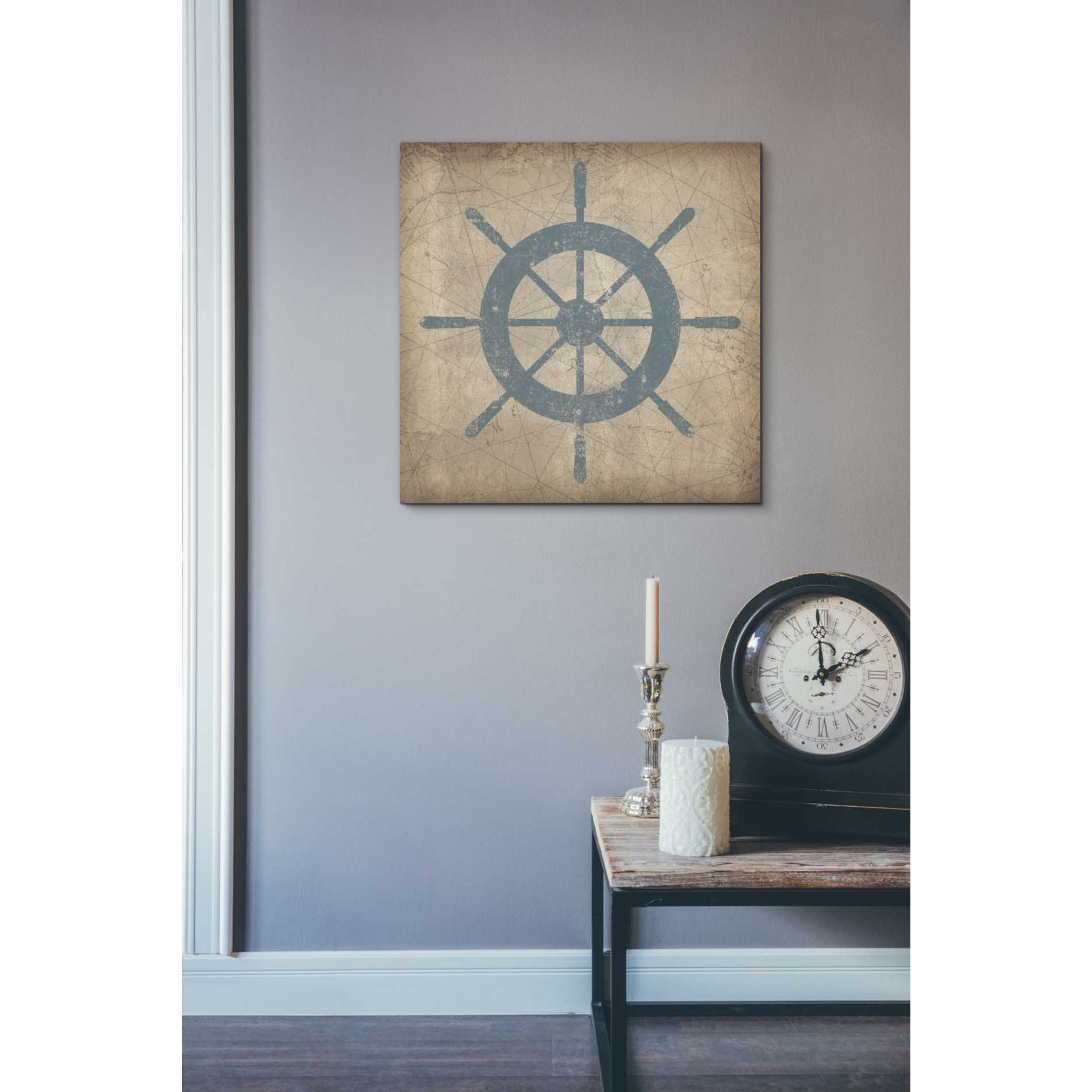 'Nautical Shipwheel' by Ryan Fowler, Canvas Wall Art,18 x 18
