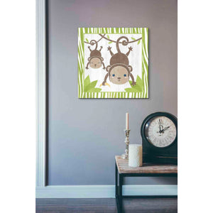 'Safari Fun Monkey' by Moira Hershey, Canvas Wall Art,18 x 18